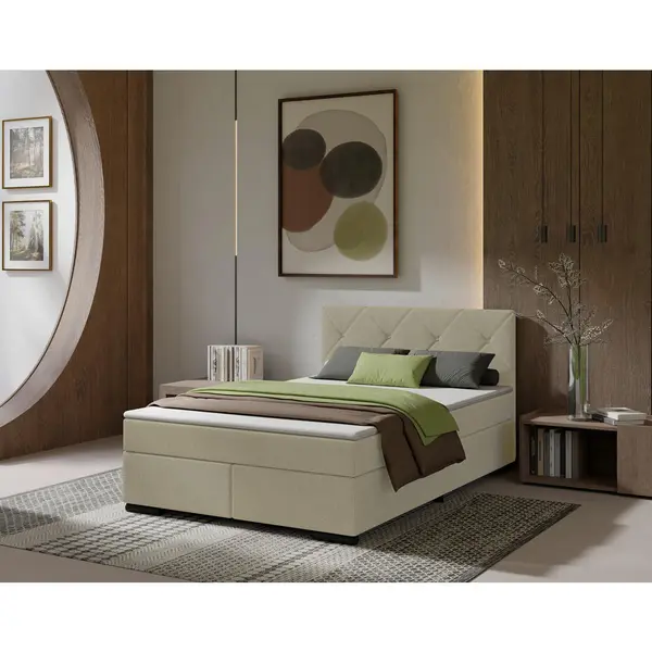 Pat Boxspring, 140/200 cm, bej
