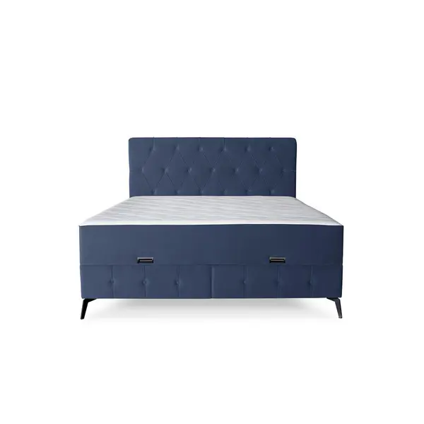 Pat Boxspring, 160/200 cm, albastru