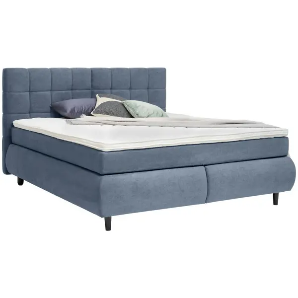 Pat Boxspring, 160/200 cm, albastru