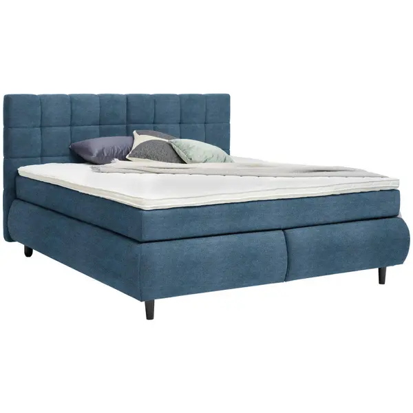 Pat Boxspring, 160/200 cm, albastru
