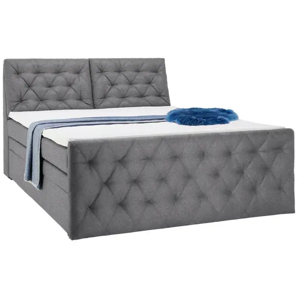 Pat Boxspring, 160/200 cm, gri