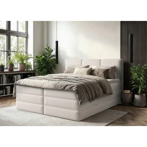 Pat Boxspring, 180/200 cm, alb