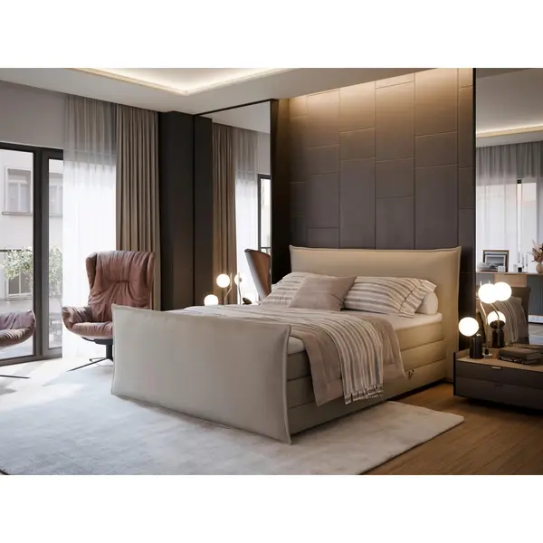 Pat Boxspring, 180/200 cm, bej
