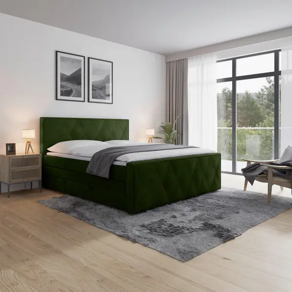 Pat Boxspring, 180/200 cm, verde