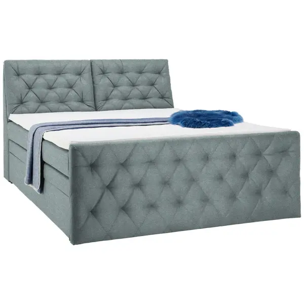 Pat Boxspring, 180/200 cm, verde mentă