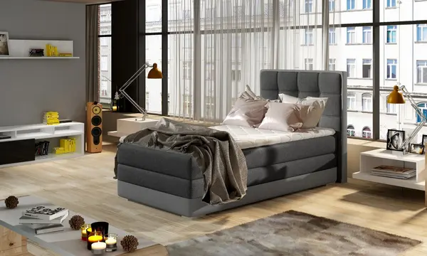 Pat boxspring Aster 90x200 cm pe stanga Inari 96/Soft 29