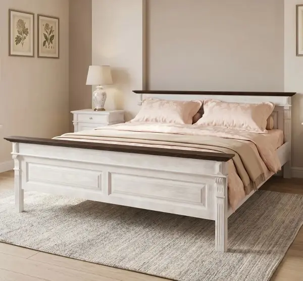Pat cu ornamente 180x200cm, Colectia Directoire cu finisaj Vopsit
