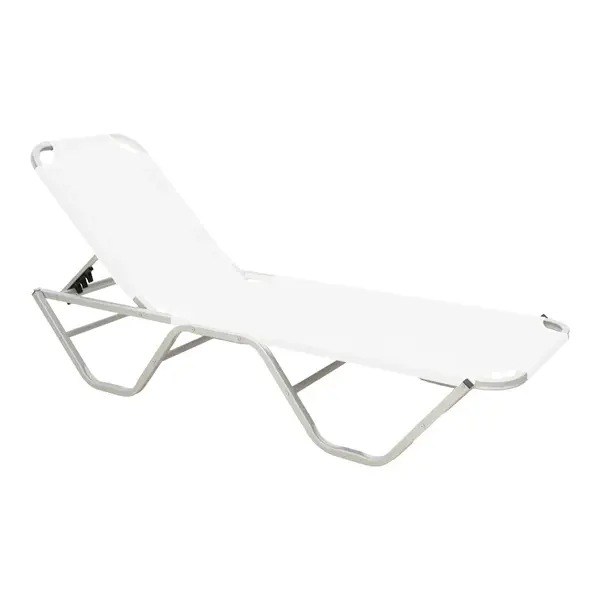 Pat de soare Dessie pakoworld din aluminiu, stivuibil, alb, 59,5x195x29,5cm Dessie pat din aluminiu, stivuibil, culoarea alb, 59,5 x 195 x 29,5 cm