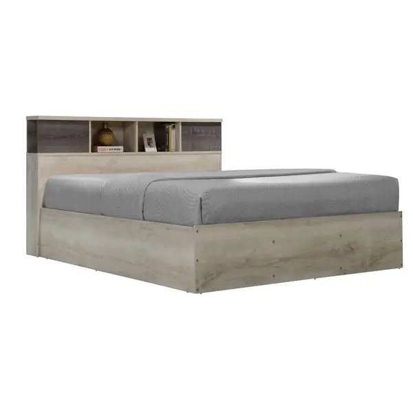 Pat dublu Olympus culoare stejar castilo 147.7x221x84 cm