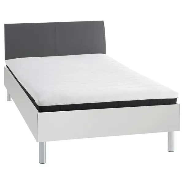 Pat Futon in textil, material pe bază de lemn antracit, negru, alb