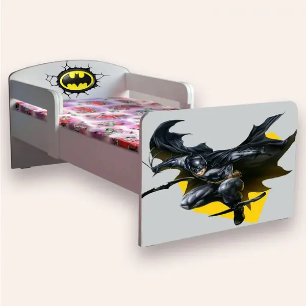 Pat pentru copii Batman cu manere, 2-8 ani, 140x70 cm