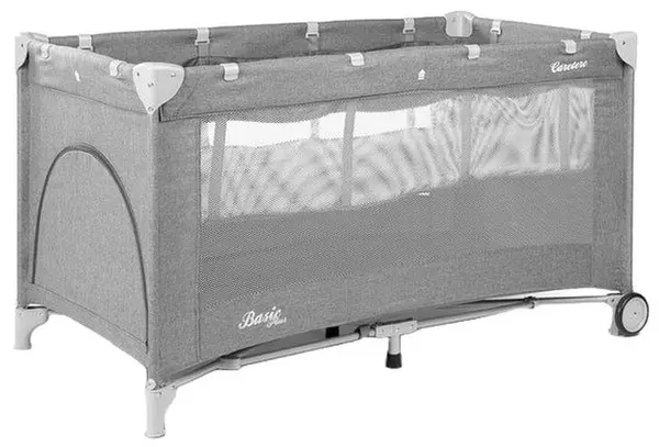 Pat pliabil cu 2 niveluri Caretero - Basic Plus, Light Grey