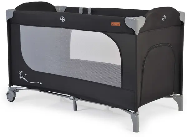 Pat portabil pe 1 nivel Cangaroo - Skyglow, negru
