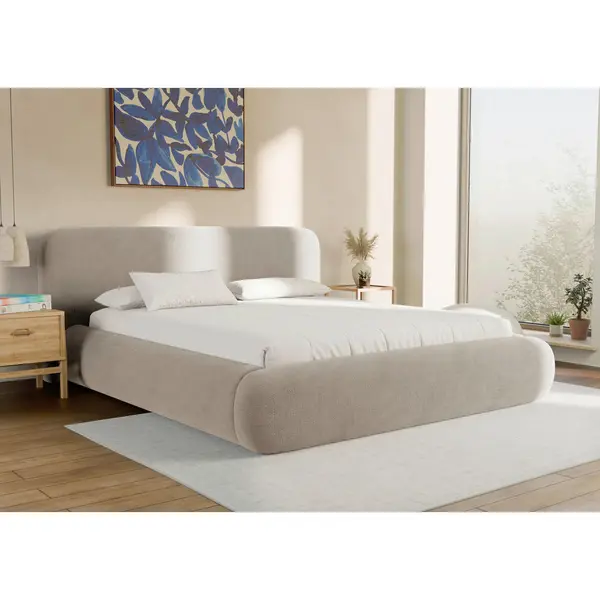 Pat Tapițat, 140/200 cm, taupe