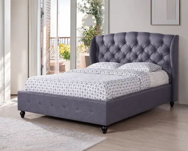 Pat Tapitat Continental Suport Saltea Inclus culoare Gri 160x200 cm