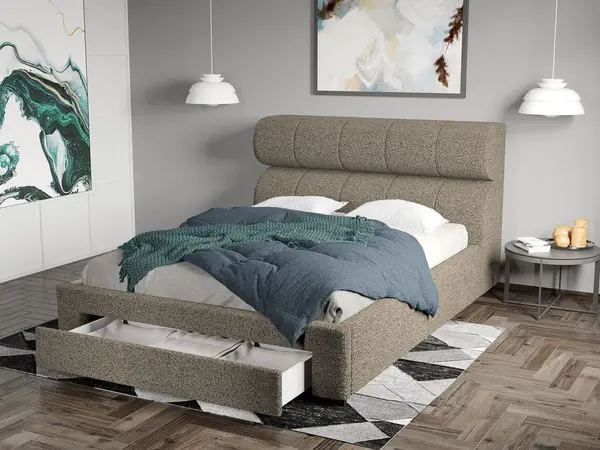 Pat Tapitat Galardo cu sertar Bej - Coral 50 160x200