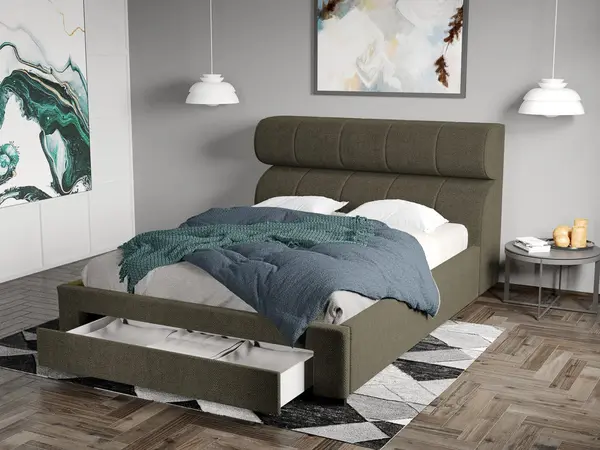 Pat Tapitat Galardo cu sertar Olive - Eden 12 160x200