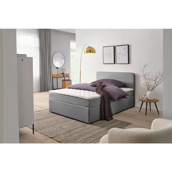 Pat Tip Boxspring, 140/200 cm, gri deschis