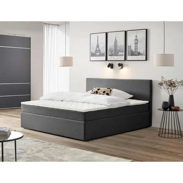 Pat Tip Boxspring, 200/200 cm, gri