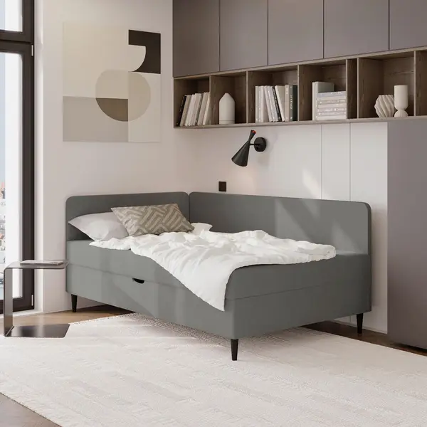 Pat Tip Boxspring, 90/200 cm, grafit