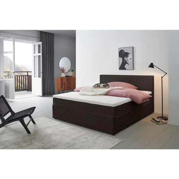 Pat Tip Boxspring Fără Arcuri, 180/200 cm, maro