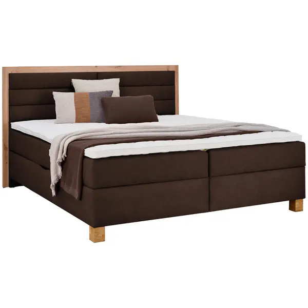 Pat Tip Boxspring Fără Arcuri, 180/200 cm, maro, stejar Artisan