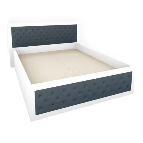 Pat Torino 140x200 cm, Alb / Piele ecologica Gri