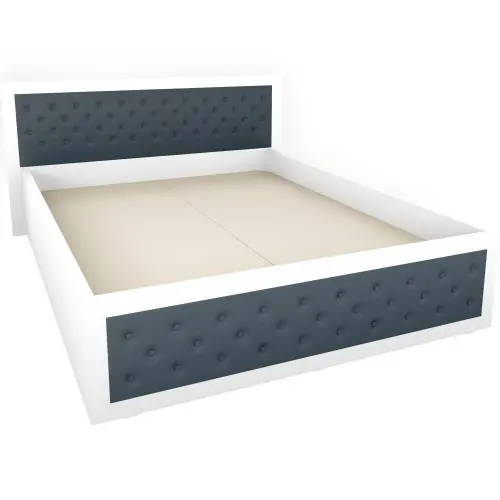 Pat Torino 160x200 cm, Alb / Piele ecologica Gri