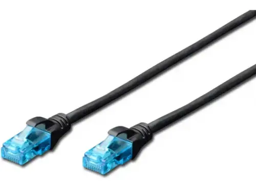 Patch cord Digitus DK-1512-100/BL, U/UTP, CAT.5e, PVC, 10m (Negru)