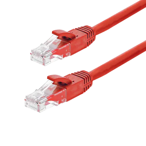 Patch cord UTP Cat6 LSZH 0.15m, contacte aurite, roșu, ASYTECH Networking TSY-PC-UTP6-015M-R