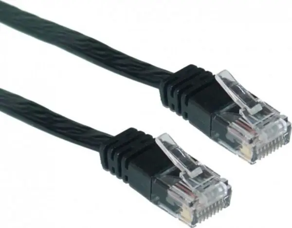 Patch cord UTP Spacer, Cat5e, 1 m, negru, SP-PT-CAT5-1M-BK