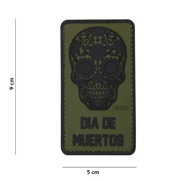 Patch Dia de Muertos velcro 3D - OLIVE