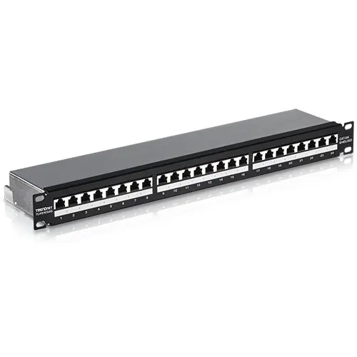 Patch Panel 24 porturi RJ45, Cat6a, Ecranat, 1U - TRENDnet TC-P24C6AS