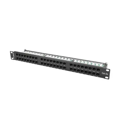 Patch Panel 48 port 1U, cat. 5e, Lanberg (Negru)