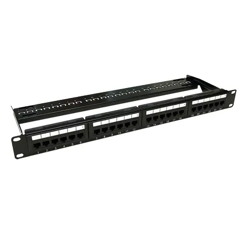 Patch Panel UTP Cat6 24 porturi RJ45, 1U, negru, ASYTECH Networking ASY-PP-UTP6-24