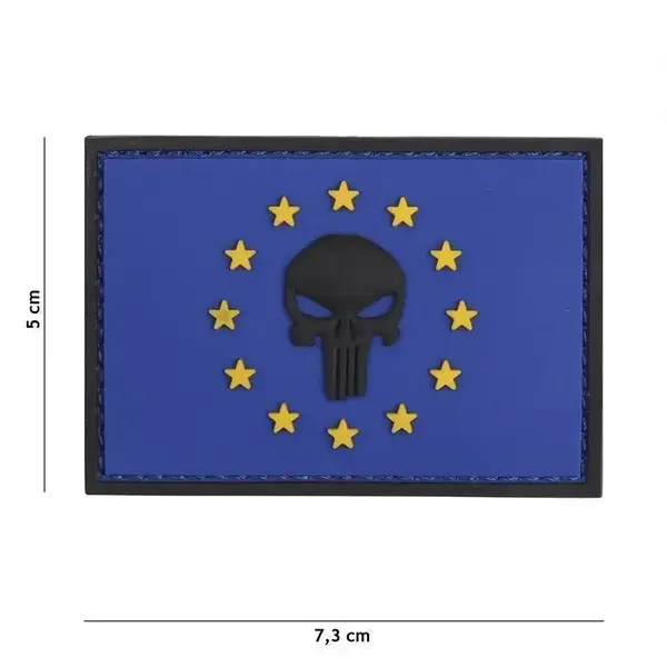 Patch Punisher Drapel EU velcro 3D - ALBASTRU
