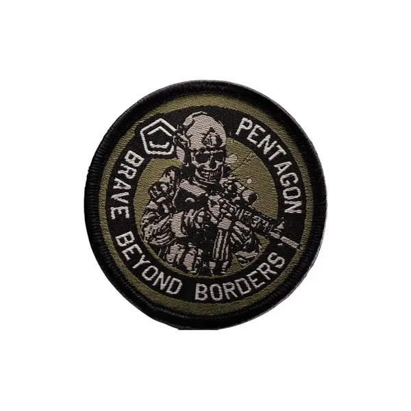 Patch Tactic Pentagon „Brave Beyond Borders" – Emblema Militara Brodata - Default Title