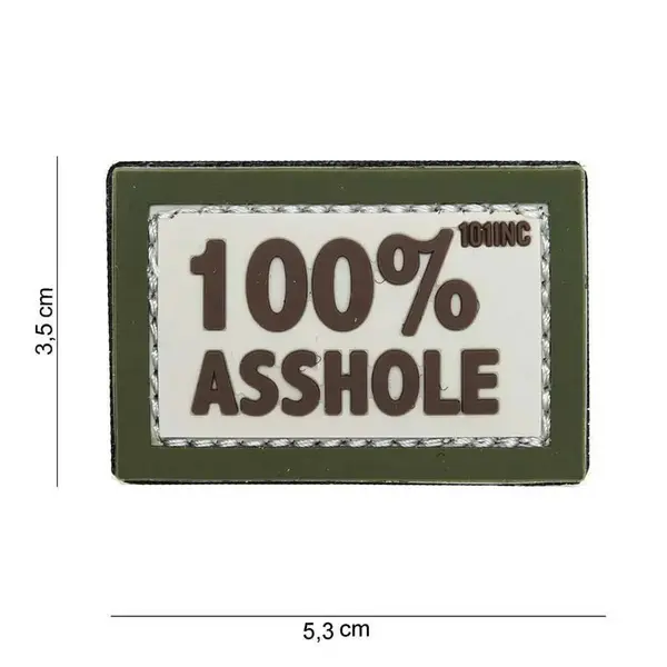 Patch velcro 100% ASSHOLE 3D PVC - Default Title