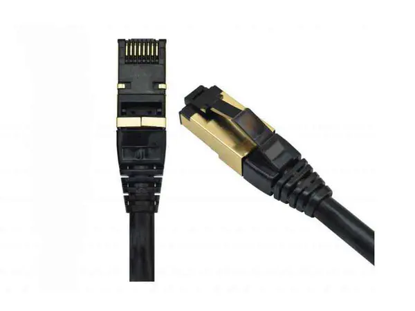 Patchcord F/UTP Cat 8, 3m, manta LSZH, conectori RJ45-RJ45, PVC, negru, EMTEX FFTP-8-3-BK-LSZH-EMT