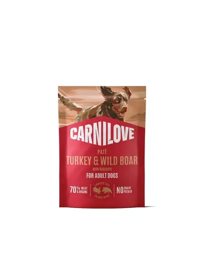 Pate pentru câini CARNILOVE Dog Pouch Turkey and Wildboar 300g curcan și mistreț