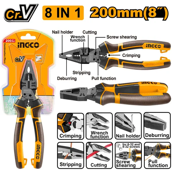 Patent cu 8 Functii 200mm INGCO HMFCP28200