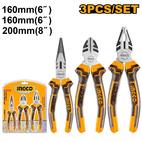 Patenti Maner Cauciucat Set 3buc INGCO HKPS08318