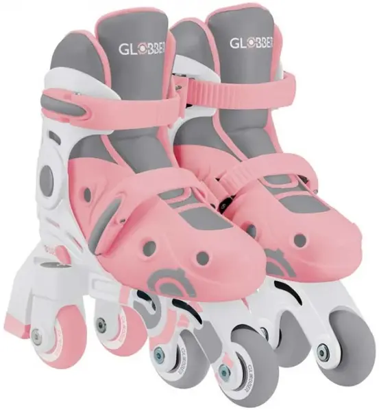 Patine cu rotile pentru copii 2 in 1 Globber - Learning Inline Skates, dimensiuni 26-29, roz