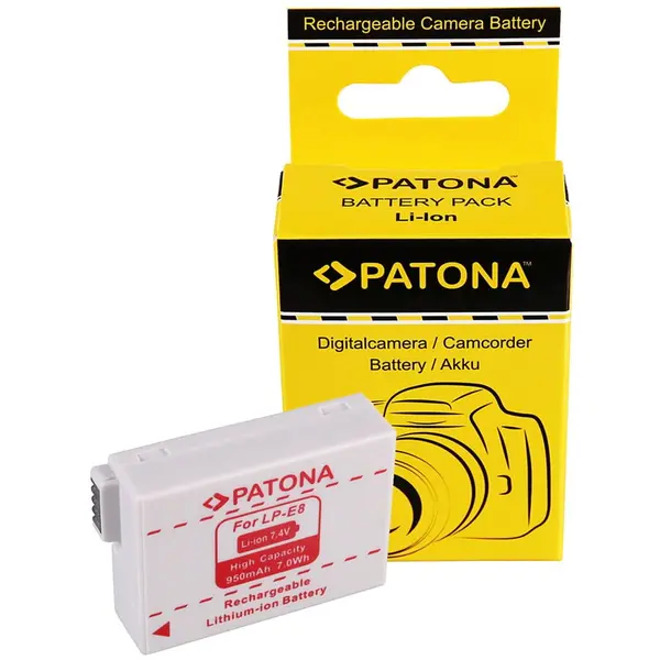 Patona Acumulator /Baterie PATONA pentru Canon LP-E8 LPE8 EOS 550D EOS 600D EOS 550-D EOS 600-D- 1077