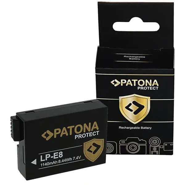 Patona Acumulator /Baterie Patona Protect 1140 mAh pentru Canon EOS 550D 600D 650D 700D LPE8 LP-E8 LP-E8+ -13105