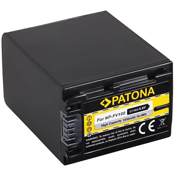 Patona Acumulator Patona NP-FV100 2850mAh compatibil Sony HDR-CX FDR-AX DCR-SR DCR-SX-1118