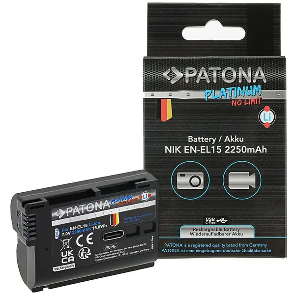 Patona ​Acumulator Patona Platinum EN-EL15C cu USB-C 2600mAh compatibil Nikon-1363