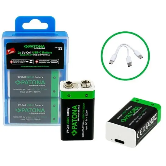 Patona Acumulator Patona Premium 6F22 9Volti cu incarcare USB-C - 1413