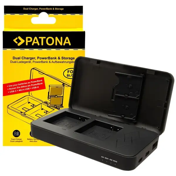 Patona Incarcator Patona Dual DMW-BLG10 cu functie Power Bank si spatiu pentru 2x carduri SD 1722