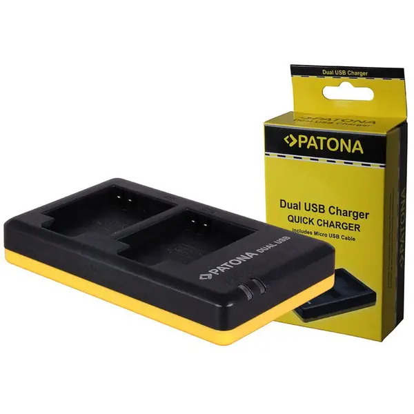 Patona Incarcator Patona Dual Quick-incarcator pentru Canon NB-6L, NB6L incl. Micro-USB cabel